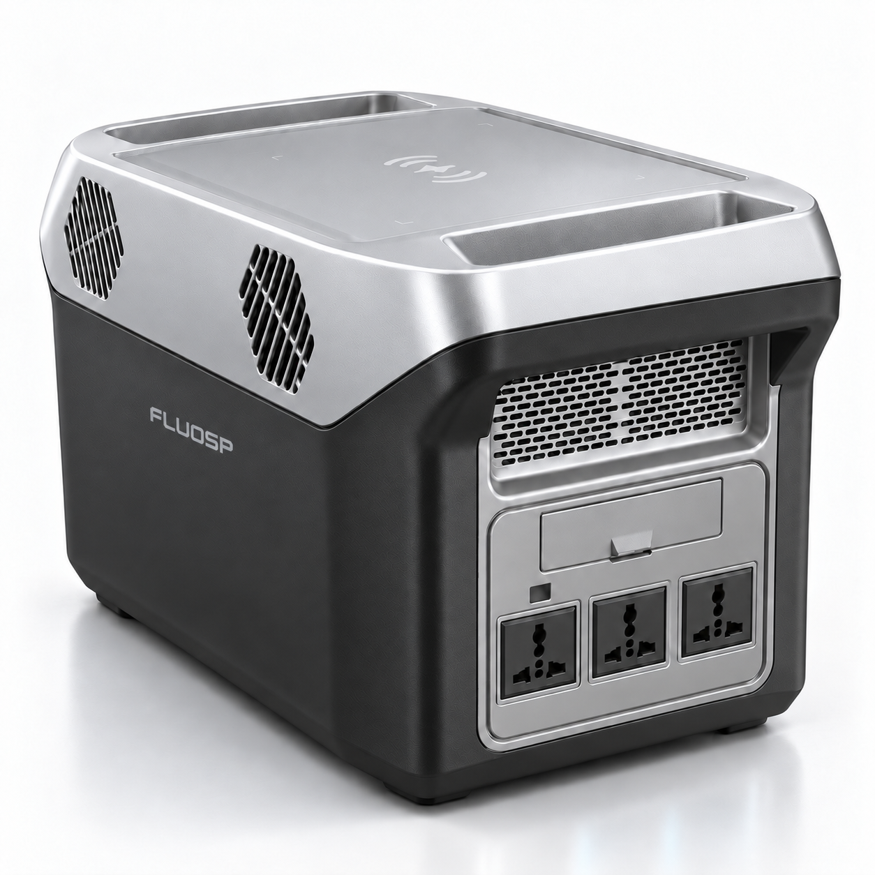 FLUOSP P23 portable power station rear three-quarter view